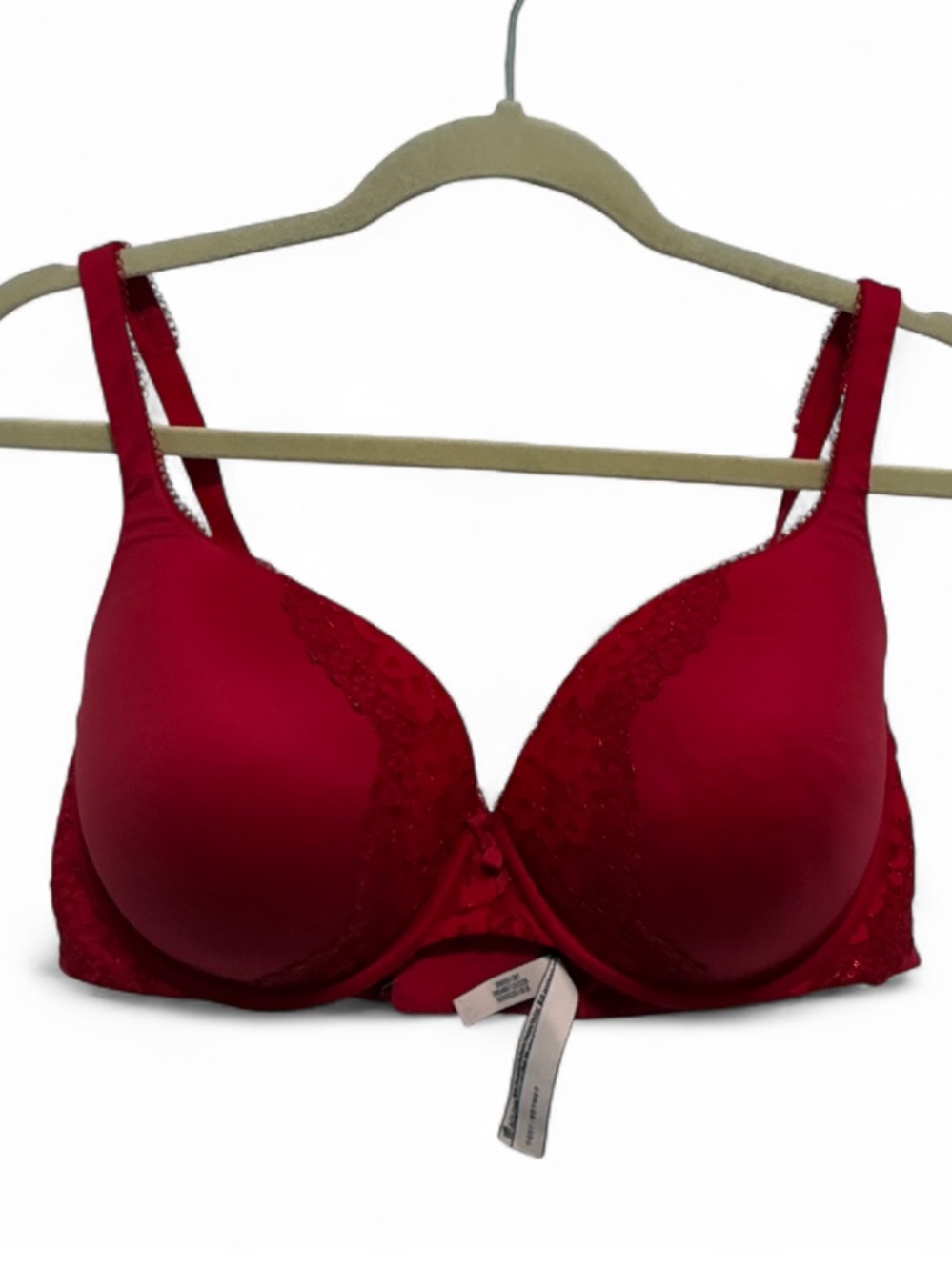 Victoria’s Secret Perfect Shape Red Lace-Accent Bra